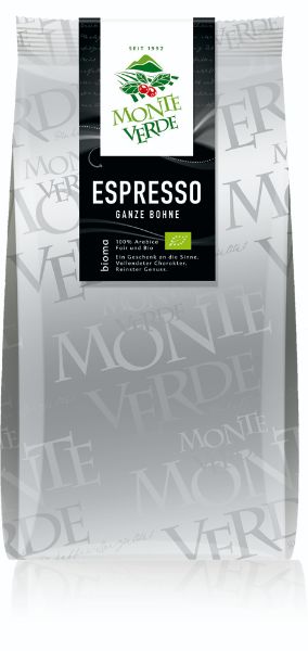 Bild von Bio Espresso Monte Verde, 1000g ganze Bohnen, 70% Arabica, 30% Robusta